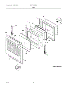 09 - Door parts for Frigidaire Range CFEF3018LMA from AppliancePartsPros.com