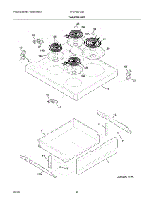 07 - Top / Drawer parts for Frigidaire Range CFEF257CS5 from AppliancePartsPros.com