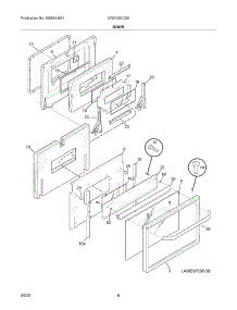 09 - Door parts for Frigidaire Range CFEF257CS5 from AppliancePartsPros.com