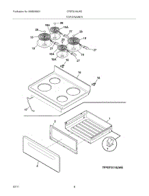 07 - Top / Drawer parts for Frigidaire Range CFEF3016LWD from AppliancePartsPros.com