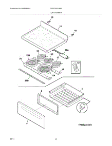 07 - Top / Drawer parts for Frigidaire Range CFEF3022LWB from AppliancePartsPros.com