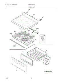 07 - Top / Drawer parts for Frigidaire Range CFEF3048LSE from AppliancePartsPros.com