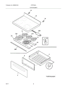 07 - Top / Drawer parts for Frigidaire Range CFEF3020LBE from AppliancePartsPros.com