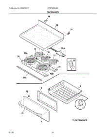 07 - Top / Drawer parts for Frigidaire Range CFEF3052LSC from AppliancePartsPros.com