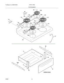 07 - Top / Drawer parts for Frigidaire Range CFEF317ES2 from AppliancePartsPros.com
