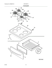 07 - Top / Drawer parts for Frigidaire Range CFEF355FCF from AppliancePartsPros.com