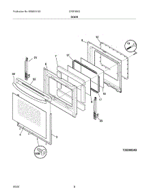 09 - Door parts for Frigidaire Range CFEF366GSE from AppliancePartsPros.com