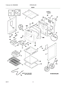 05 - Body parts for Frigidaire Range CFEF3016LWE from AppliancePartsPros.com