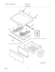 07 - Top / Drawer parts for Frigidaire Range CFEF320GSC from AppliancePartsPros.com