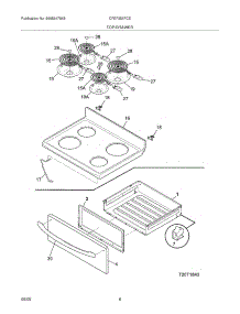 07 - Top / Drawer parts for Frigidaire Range CFEF355FCE from AppliancePartsPros.com