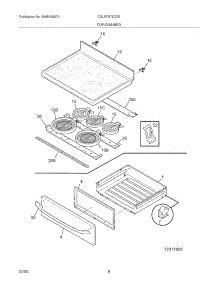 07 - Top / Drawer parts for Frigidaire Range CGLEF379DCE from AppliancePartsPros.com