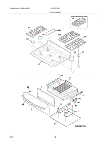09 - Top / Drawer parts for Frigidaire Range CGGF3076KWJ from AppliancePartsPros.com
