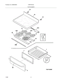 07 - Top / Drawer parts for Frigidaire Range CFEF376GCD from AppliancePartsPros.com