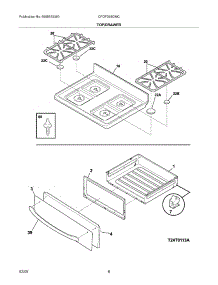 09 - Top / Drawer parts for Frigidaire Range CFGF368GMC from AppliancePartsPros.com
