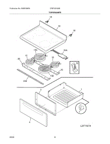 07 - Top / Drawer parts for Frigidaire Range CFEF320GSB from AppliancePartsPros.com
