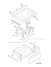 07 - Top / Drawer parts for Frigidaire Range CFEF372EB3 from AppliancePartsPros.com