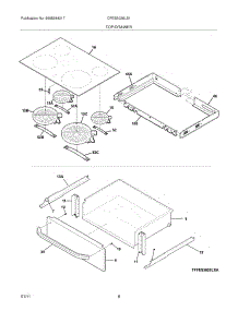 07 - Top / Drawer parts for Frigidaire Range CFES3025LS1 from AppliancePartsPros.com