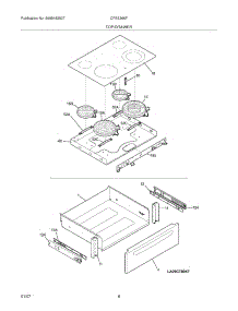 07 - Top / Drawer parts for Frigidaire Range CFES366FB2 from AppliancePartsPros.com