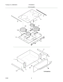 07 - Top / Drawer parts for Frigidaire Range CFES365EC6 from AppliancePartsPros.com