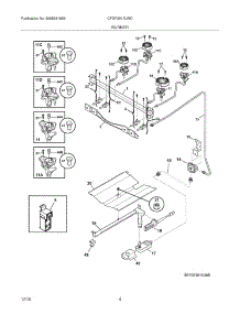 05 - Burner parts for Frigidaire Range CFGF3017LWD from AppliancePartsPros.com