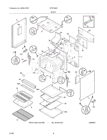 07 - Body parts for Frigidaire Range CFGF366DBB from AppliancePartsPros.com