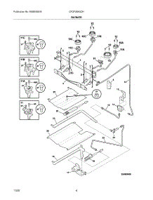 05 - Burner parts for Frigidaire Range CFGF368GCH from AppliancePartsPros.com