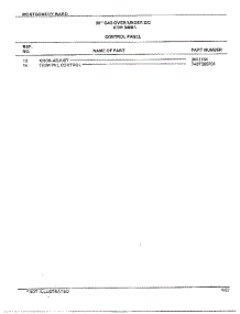 30" Gas Over / Under Control Panel Page 2 parts for Frigidaire Range 3468A from AppliancePartsPros.com