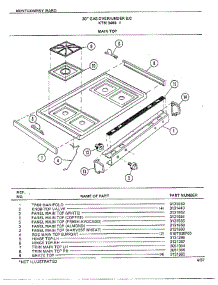 30" Gas Over / Under Main Top parts for Frigidaire Range 3468A from AppliancePartsPros.com
