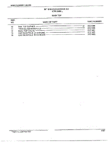 30" Gas Over / Under Main Top Page 2 parts for Frigidaire Range 3468A from AppliancePartsPros.com