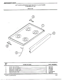 30" Floor Supported Elec Main Top parts for Frigidaire Range 4468B from AppliancePartsPros.com