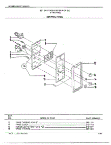 30" Gas Over / Under Control Panel parts for Frigidaire Range 3448A from AppliancePartsPros.com