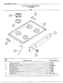 30" Gas Over / Under Top parts for Frigidaire Range 3448A from AppliancePartsPros.com