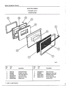 Oven Door parts for Frigidaire Range 4851A from AppliancePartsPros.com