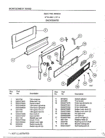 Backguard Page 2 parts for Frigidaire Range 4851A from AppliancePartsPros.com