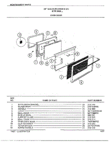 30" Gas Over / Under Oven Door parts for Frigidaire Range 3468A from AppliancePartsPros.com