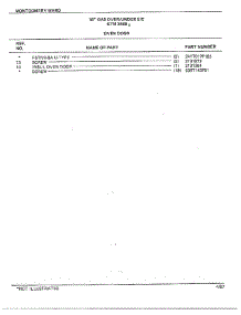 30" Gas Over / Under Oven Door Page 2 parts for Frigidaire Range 3468A from AppliancePartsPros.com