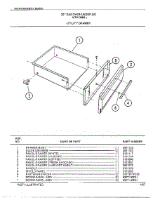 30" Gas Over / Under Utility Drawer parts for Frigidaire Range 3468A from AppliancePartsPros.com