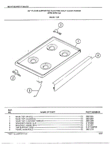 30" Floor Supported Elec Main Top parts for Frigidaire Range 4478B from AppliancePartsPros.com