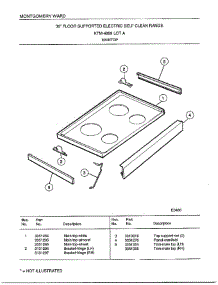 Maintop parts for Frigidaire Range 4899A from AppliancePartsPros.com