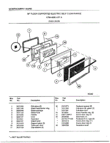 Oven Door parts for Frigidaire Range 4899A from AppliancePartsPros.com