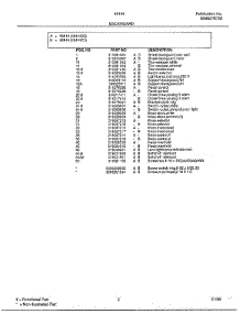 Backguard Page 2 parts for Frigidaire Range 484447D from AppliancePartsPros.com