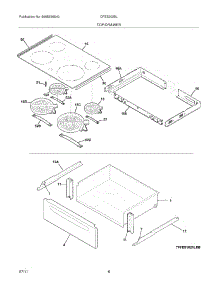 07 - Top / Drawer parts for Frigidaire Range CFES3025LB3 from AppliancePartsPros.com