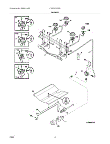 05 - Burner parts for Frigidaire Range CFGF337GSD from AppliancePartsPros.com