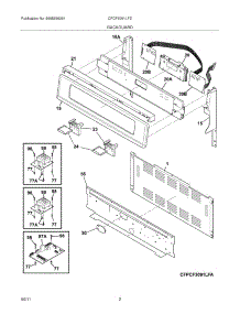 03 - Backguard parts for Frigidaire Range CPCF3091LFD from AppliancePartsPros.com