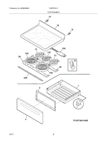 07 - Top / Drawer parts for Frigidaire Range CGEF3031KWD from AppliancePartsPros.com