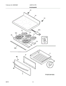 07 - Top / Drawer parts for Frigidaire Range CGEF3041KFB from AppliancePartsPros.com