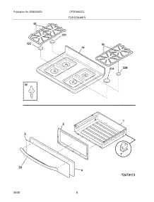 09 - Top / Drawer parts for Frigidaire Range CFGF368GCC from AppliancePartsPros.com