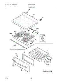 07 - Top / Drawer parts for Frigidaire Range CGEF3042KFD from AppliancePartsPros.com