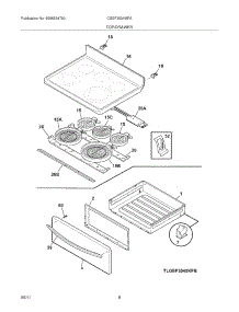 07 - Top / Drawer parts for Frigidaire Range CGEF3034MFA from AppliancePartsPros.com
