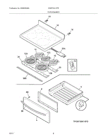 07 - Top / Drawer parts for Frigidaire Range CGEF3041KFE from AppliancePartsPros.com